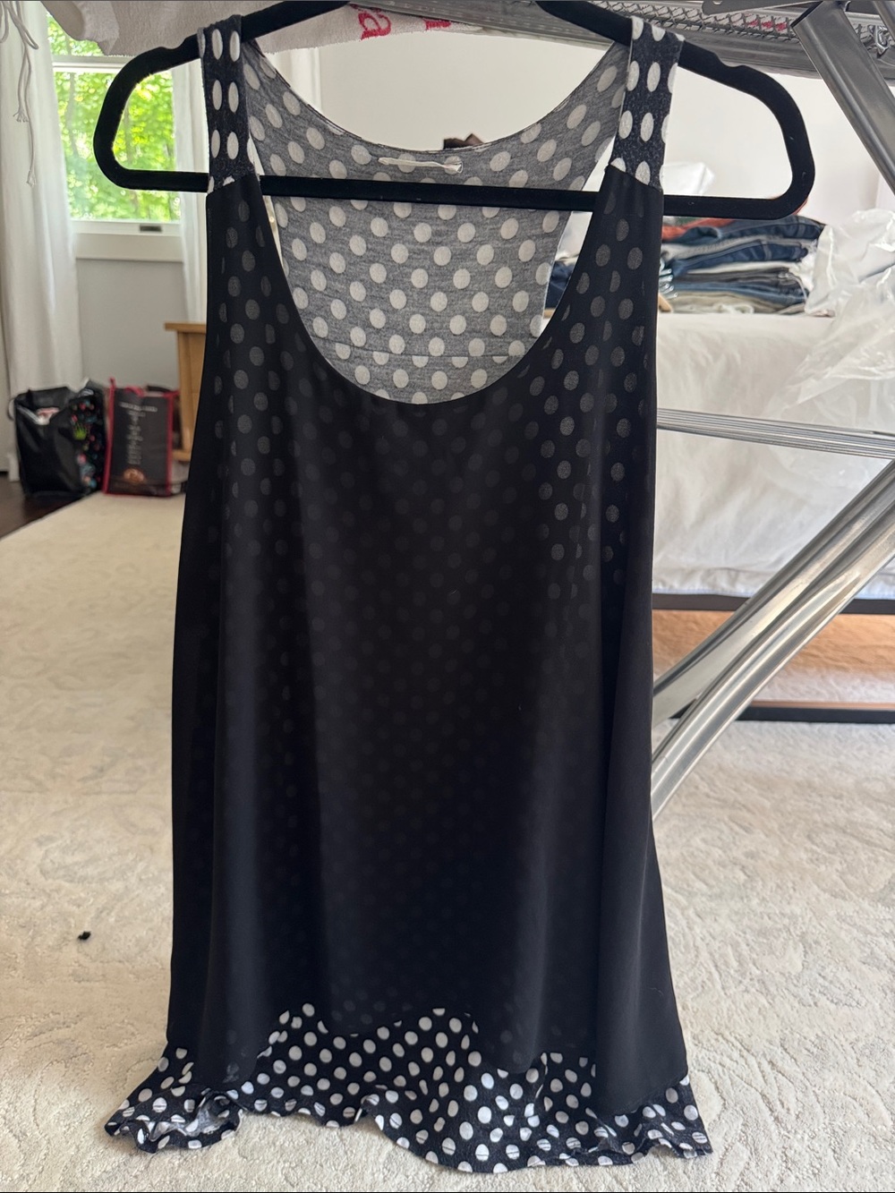 Le Lis Black Polka Dot Layered Camisole